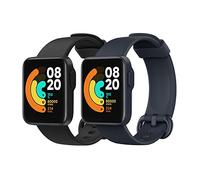 MoKo Lot de 2 Bracelet Compatible avec Xiaomi Mi Watch Lite/Redmi Watch, Bracelet Sport de Remplacement en Silicone Souple - Noir/Bleu Encre