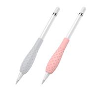 Moko Lot de 2 étuis de Protection ergonomiques en Silicone compatibles avec Apple Pencil 1ère/2ème génération, Gris et Rose