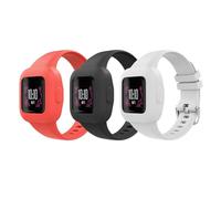 MoKo Lot de 3 Bracelets Compatible avec Garmin Vivofit jr. 3 pour Enfants, Bande de Montre de Remplacement en Silicone, Noir + Rouge + Blanc