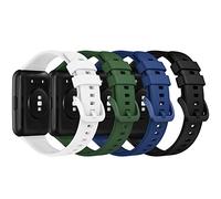 MoKo Lot de 4 Bracelet de Montre Compatible avec Huawei Watch Fit 2, Bracelet Sport de Remplacement en Silicone, Multicolore B