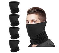 MoKo Lot de 4 foulards multifonctionnels pour le visage - Élastiques sans coutures - Bandeau tubulaire - Bandana - Pour le sport, le cyclisme, la moto, la course, le travail dans la cour - Protection