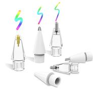MoKo 6 PCS Pointes pour Apple Pencil USBC, Pointes de Rechange pour Apple Pencil 1/2, Capuchon de Rechange Apple Pencil pour iPad Pen/Stylet, sans Usure Contrôle Précis Nib iPencil en Plastique/Métal