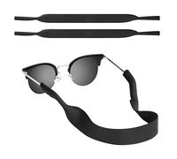 MoKo Néoprène Cordons à Lunettes, [Lot de 2] Support Sangle Universal Porte-Lunettes de Sécurité et Mode pour Lunettes de Soleil pour Les Enfants, Les Hommes, Les Femmes - Noir