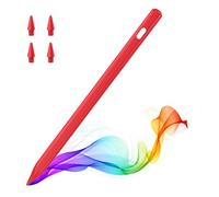 MoKo Pencil pour iPad (A16) 11e 10e 9e Gen, Stylet pour 2018-2025 Apple iPad 11-6, Mini 7-5, Air M3/M2 11"/13"/5/4/3, Pro M4 13"/12,9"/11" Sensibilité à L'Inclinaison,Chargement Rapide USB-C, Rouge