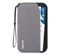 MoKo Porte-Passeport Familial, Portefeuille de Passeport RFID avec Plusieurs Compartiments, Sac de Passeport pour Hommes et Femmes, Porte-Organisateur de Voyage pour Cartes d'Identité Billets, Gris