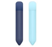 MoKo Porte-Crayon Autocollant pour Apple Pencil Pro, Apple Pencil (USB-C), Apple Pencil 1ère/2ème Génération, Étui à Crayons Élastiques Pochette Adhésive Attachée à l'Étui pour Stylet,Marine+Bleu Ciel
