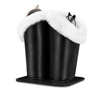 MoKo Porte-Lunettes, Velours Moderne Doublée en Peluche PU Cuir Magnétique Support de Protection, Anti-Rayures et Antipoussière Stand Case pour Lunettes et Lunettes de Soleil, Noir