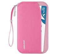 MoKo Porte Passeport Familial, Portefeuille de Passeport RFID avec Plusieurs Compartiments, Sac de Passeports pour Hommes et Femmes, Porte-Organisateur de Voyage pour Cartes d'Identité Billets, Rose