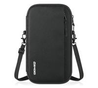 MoKo Porte-Passeport Familial pour 8, Portefeuille de Voyage RFID Blocking avec Trou Airtag & Sangle, Organisateur de Documents de Voyage pour Billets, Cartes, Argent, Clés, Noir