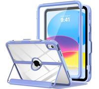 MoKo pour iPad 11 Pouces (A16) 11e Generation 2025/iPad 10e Generation 2022 10,9 Pouces, avec portecrayon, Protection d’écran intégrée, Dos Transparent, Support Multi-Angles, Lavande