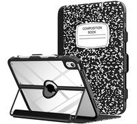 MoKo pour iPad 11 Pouces (A16) 11e Generation 2025/iPad 10e Generation 2022 10,9 Pouces, avec portecrayon, Protection d’écran intégrée, Dos Transparent, Support Multi-Angles, Carnet Noir
