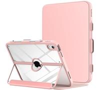 MoKo pour iPad 11 Pouces (A16) 11e Generation 2025/iPad 10e Generation 2022 10,9 Pouces, avec portecrayon, Protection d’écran intégrée, Dos Transparent, Support Multi-Angles, Or Rosé