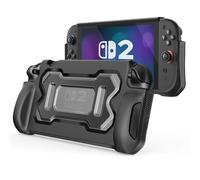MoKo Protective Case pour Nintendo Switch 2 2025, TPU Grip Cover Case avec Design Ergonomique et Antichoc Compatible avec Les Accessoires de la Console Switch 2, Noir+Clair