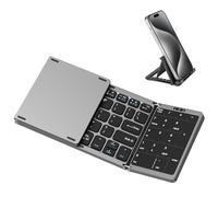 MoKo QWERTY Clavier Bluetooth Pliable, Portable Clavier sans Fil avec Pavé Tactile et Pavé Numérique, Mini Clavier Rechargeable et Portatif pour Windows iOS Android Tablette/Smartphone/PC, US Layout