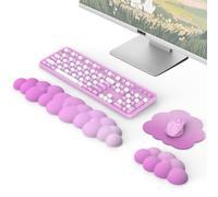 MoKo Repose-Poignets Ergonomique en Nuage, pour Clavier et Souris, Repose-Poignets en Nuage en Polyester Durable pour Clavier et Souris pour Bureau, Jeux, Ordinateur, Ordinateur Portable, Rose