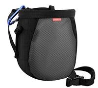 MoKo Sac à magnésie d'escalade avec Ceinture réglable et Mousqueton avec Cordon de Serrage pour Escalade, haltérophilie, Gymnastique, Crossfit - Noir et Gris