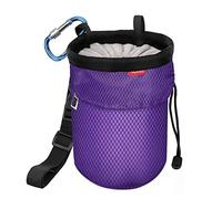 MoKo Sac à Magnésie d'escalade Professionnel avec Ceinture Réglable et Poche Arrière Zippée, Sac de Sport de Musculation pour Haltérophilie/Gymnastique/Alpinisme, Violet