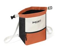 MoKo Sac à Magnésie pour l'escalade, Sac à Magnétisme et Poche à Fermeture éclair, Seau à Magnétisme pour L'haltérophilie, l'escalade, la Gymnastique et Le Fitness, Orange