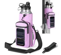 MoKo Sac de Sport magnétique, magnétique pour Bouteille d'eau avec Pochette Transparente téléphone, 4 aimants intégrés, Sac Sport pour Hommes Femmes, Compatible avec la Plupart des Bouteilles, Violet
