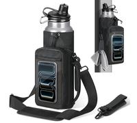 MoKo Sac de Sport magnétique, magnétique pour Bouteille d'eau avec Pochette Transparente téléphone, 4 aimants intégrés, Sac Sport pour Hommes Femmes, Compatible avec la Plupart des Bouteilles, Noir