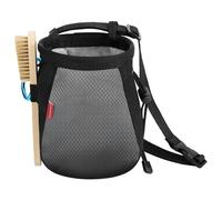 MoKo Sac Magnésie pour Escalade, Sac de Craie avec Ceinture Réglable et Poche Arrière Zippée, Sac Poudre de Magnésium pour Haltérophilie/Gymnastique/Alpinisme, Schwarz+Grau