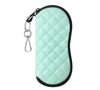 MoKo Sac Souple de Lunettes de Soleil, [Ultra léger] Néoprène Housse de Stockage des Lunettes avec Clip de Ceinture pour Lunettes, Sacoche de Transport pour Clés, Crayons, Cartes - Modèle Diamant Vert