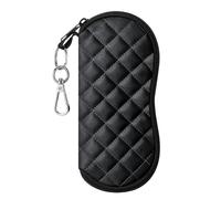 MoKo Sac Souple de Lunettes de Soleil, [Ultra léger] Néoprène Housse de Stockage des Lunettes avec Clip de Ceinture pour Lunettes, Sacoche de Transport pour Clés, Crayons, Cartes - Modèle Diamant Noir