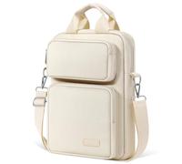 MoKo Sacoche pour Tablette 13 Pouces Compatible iPad Air M3 13, iPad Pro 12,9/11, Galaxy Tab S9+ 12,4, Surface Pro 12,3, avec Poignée, Bandoulière Amovible et 3 Compartiments de Rangement, Kaki Clair