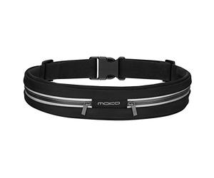 MoKo Sacs Bananes de Sport, avec Deux Poches pour Pixel 4, Pixel 4 XL, iPhone 11, iPhone 11 Pro, iPhone 11 Pro Max, Téléphones Portables jusqu'à 6 Pouces, Connexion d'écouteurs Parfaite, Noir