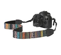 MoKo Sangle pour Appareil Photo pour Canon,Fuji,Nikon,Olympus,Pentax,Sony | Sangle pour Caméra pour Appareils Photo Numériques DSLR, Sangles Réglables pour le Cou et L'épaule, Rayures Colorées
