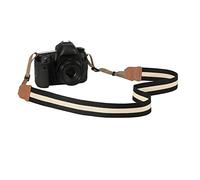 MoKo Sangle pour Appareils Photo, Bandoulière Universelle Réglable en Coton Tissé, Courroie pour Caméscope Jumelles Appareil Photo Numérique Nikon/Canon/Sony/Minolta/Panasonic/SLR/DSLR, Noir & Beige