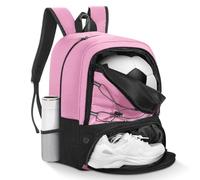 MoKo Soccer Bag Backpack, sac à dos de basket-ball pour hommes et femmes avec compartiments séparés pour le ballon et les chaussures,sac d'équipement sportif pour vêtements, chaussures, Rose