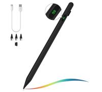 MoKo Stylet pour Écran Tactile, Stylet Universel Compatible avec iPad/iPhone/Samsung/Autres Smartphones et Tablettes iOS/Android, Stylet de Tablettes avec Affichage de Batterie, Noir