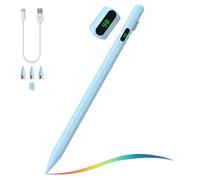 MoKo Stylet pour Écran Tactile, Stylet Universel Compatible avec iPad/iPhone/Samsung/Autres Smartphones et Tablettes iOS/Android, Stylet de Tablettes avec Affichage de Batterie, Bleu