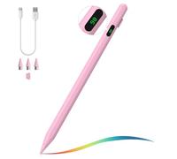 MoKo Stylet pour Écran Tactile, Stylet Universel Compatible avec iPad/iPhone/Samsung/Autres Smartphones et Tablettes iOS/Android, Stylet de Tablettes avec Affichage de Batterie, Rose
