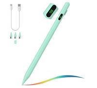 MoKo Stylet pour Écran Tactile, Stylet Universel Compatible avec iPad/iPhone/Samsung/Autres Smartphones et Tablettes iOS/Android, Stylet de Tablettes avec Affichage de Batterie, Vert