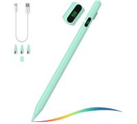 MoKo Stylet pour Écran Tactile, Stylet Universel Compatible avec iPad/iPhone/Samsung (Nicht-S Pen) et Autres Smartphones et Tablettes iOS/Android, Stylet de Tablettes avec Affichage de Batterie, Blanc
