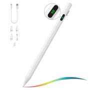 MoKo Stylet pour iPad 2018-2024, Stylus USB-C pour iPad pour iPad Pro 13/11" (M4) 2024, iPad Pro 12,9/11'', iPad Air 13/11" (M2) 2024/6/5/4/3, iPad Mini 6/5, iPad 10/9/8/7/6, Blanc
