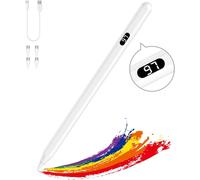Moko Stylo Écran Tactile Capacitif Stylus, Stylet Universel À Charge Rapide Compatible Avec Ipad/Iphone/Android/Ios/Xiaomi/Tablette, Stylet Écran Capacitif Avec Affichage De Puissance, Blanc
