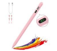 MoKo Stylo Écran Tactile Capacitif Stylus, Stylet Universel à Charge Rapide Compatible avec iPad/iPhone/Android/iOS/Xiaomi/Tablette, Stylet Écran Capacitif avec Affichage de Puissance, Rose