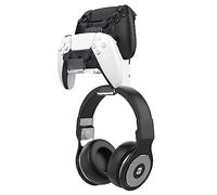 Moko Support de Manette, Double Support pour Casque de Jeu et Manette Compatible avec Steam, PS3, PS4, PS5, PC, commutateur, Support Mural pour Tous Les Types de Casques, Transparent