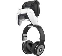 Moko Support de Manette, Double Support pour Casque de Jeu et Manette Compatible avec Steam, PS3, PS4, PS5, PC, commutateur, Support Mural pour Tous Les Types de Casques, Transparent