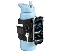 MoKo Support Téléphone Magnétique Sport & Housse Antidérapante Bouteille, Support Rotatif 360° Amovible, Pochette 4 Aimants Puissants avec Filet pour Stanley, Tumbler, Owala, Noir