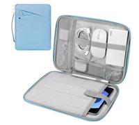 MoKo Tablette 9-11" avec poignée Gaine de Transport, Sac de Voyage rembourré Protecteur pour Le Nouvel iPad Air M3 11", iPad A16 2025, Pro 11" 2024, 10/9/8ᵉ 10.2, Tab S9, Bleu Clair