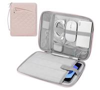 MoKo Tablette 9-11" avec poignée Gaine de Transport, Sac de Voyage rembourré Protecteur pour Le Nouvel iPad Air M3 11", iPad A16 2025, Pro 11" 2024, 10/9/8ᵉ 10.2, Tab S9, Rose Clair