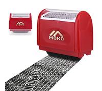 MoKo Tampon à rouleaux pour vol d'identité, rechargeable, auto-encreur large, tampon de protection des données, camouflage pour la confidentialité, données personnelles, blackout, grand rouge, rouge