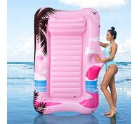 MoKo Tanning Pool Matelas Gonflable Piscine | Tanning Pool avec Porte-Gobelets, Chaise de Piscine Longue pour Parc Aquatique Plage