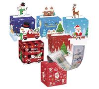MoKo Tirelire de Noël, 6 Paquets Tirelires Surprises pour Enfants Adultes avec 160 Sachets Transparents, Façon Amusante d'offrir de l'argent Aux Filles Aux Garçons, Décoration de Noël, Rouge et Bleu