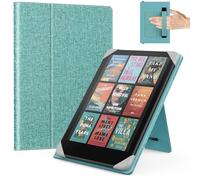 MoKo Universel Étui pour 6.8, 7 Pouces Kindle Paperwhite Liseuses et Tablettes, Kindle Paperwhite/Colorsoft/Kobo Libra/Boox/Ocean,Housse Coque Folio Légère avec Sangle Main/Support, Denim Vert