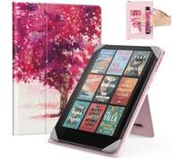 MoKo Universel Étui pour 6.8, 7 Pouces Kindle Paperwhite Liseuses et Tablettes, Kindle Paperwhite/Colorsoft/Kobo Libra/Boox/Ocean,Housse Coque Folio Légère avec Sangle Main/Support,Paysage d'Aquarelle
